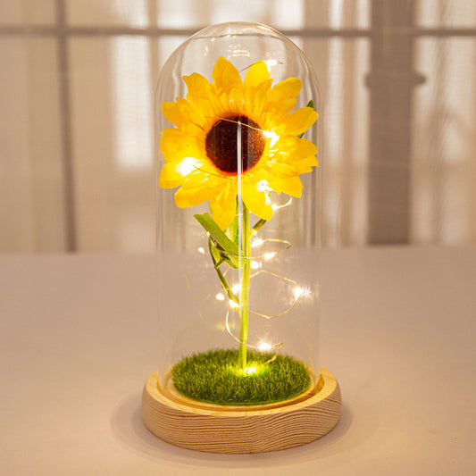 Simulated sun flower creative decoration night light