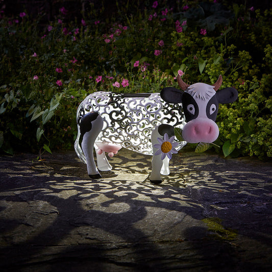 Solar Creative Cow Lantern Farm Decoration