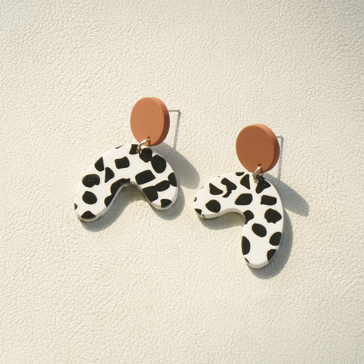 Cow Spot Love Simple Fashion Retro Acrylic Earrings