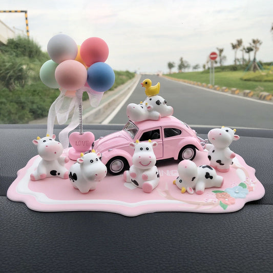 Cute Cartoon Cow Car Decoration Ornament Gift
