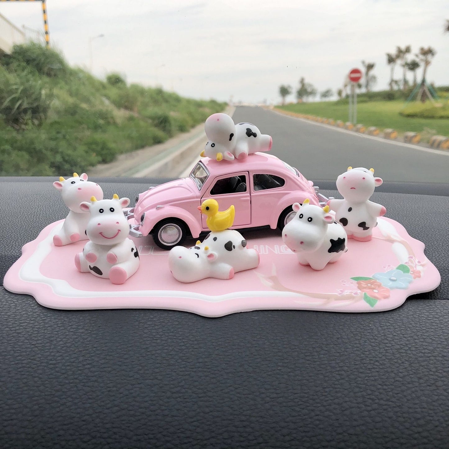 Cute Cartoon Cow Car Decoration Ornament Gift
